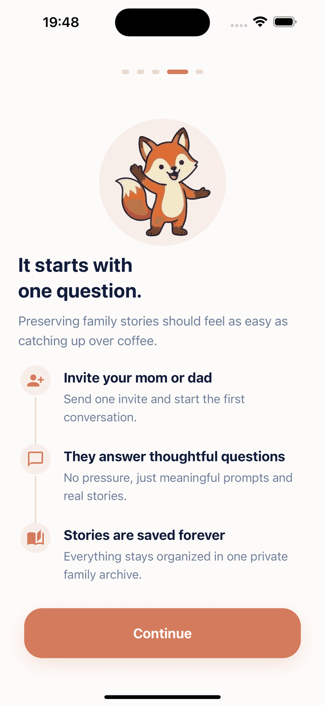 While We Can onboarding screen